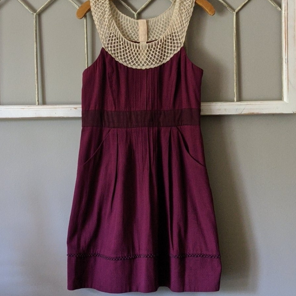 Anthropologie Floreat Betine lace collar dress